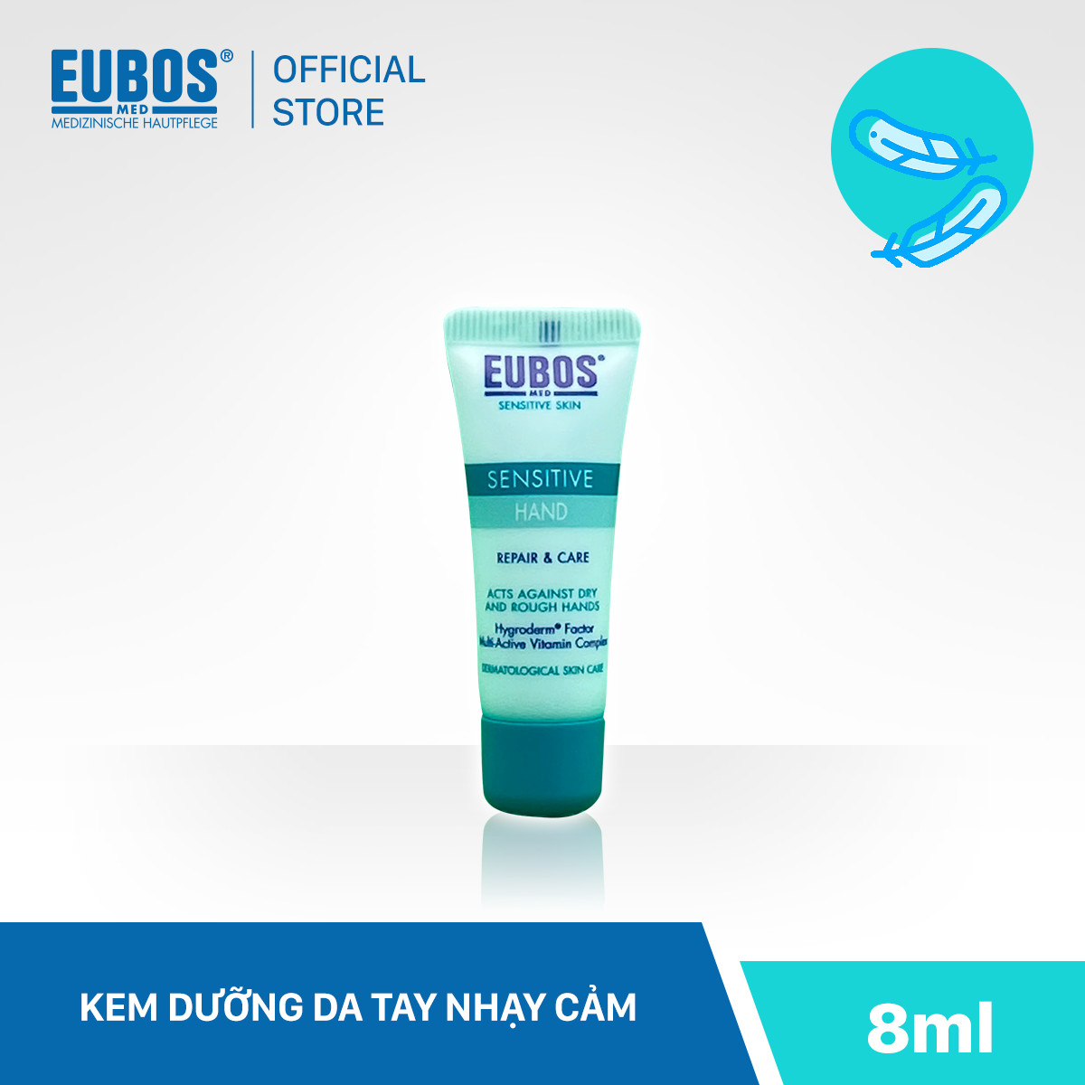 [Combo du lịch] 2 kem chống nắng cho mẹ và bé EUBOS 6ml + 1 kem dưỡng da tay EUBOS 8ml + Lotion dưỡng thể Urea 10% 15ml + Kem dưỡng da chân 12ml + Dung dịch vệ sinh 30ml