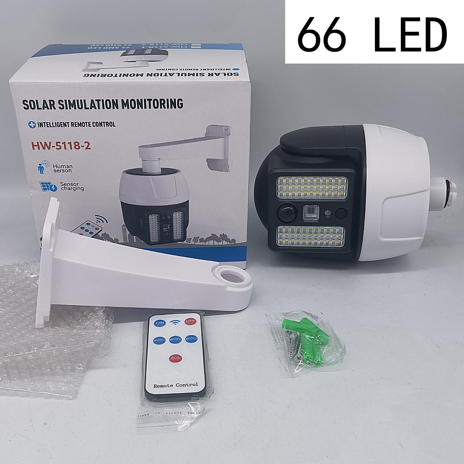 Đèn năng lượng mặt trời - Đèn Tường Giả Camera HW-5118-2, dễ lắp đặt-K1533