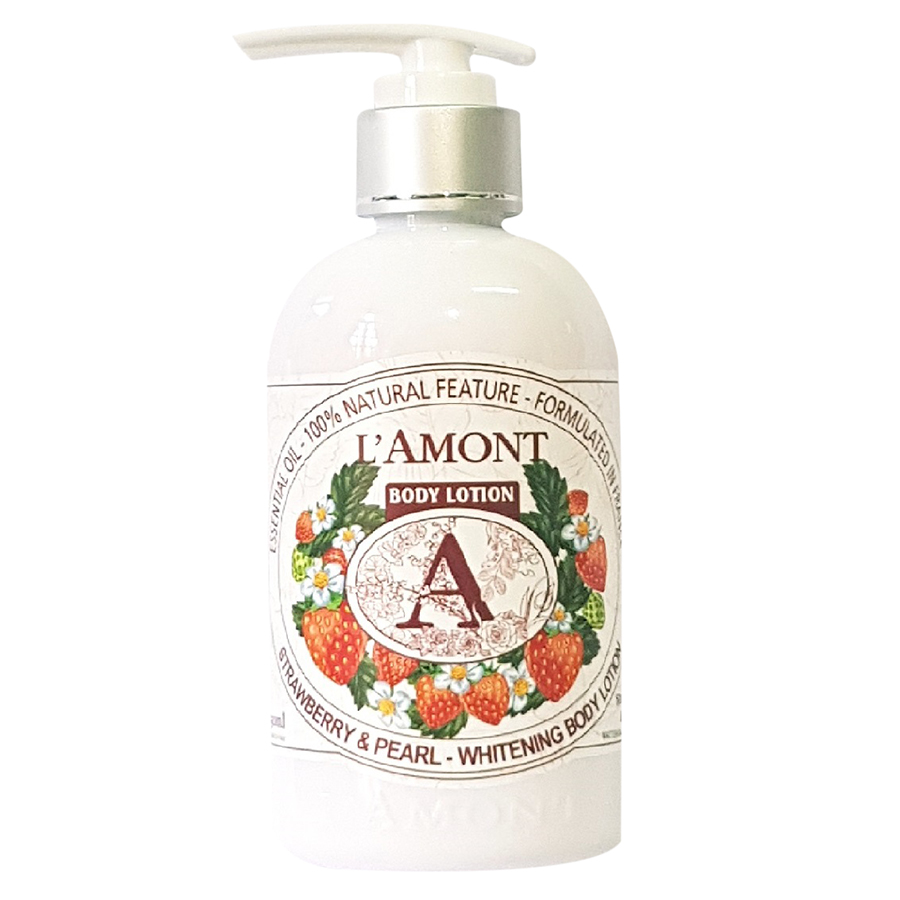 Combo Sữa Tắm L'amont En Provence Strawberry (500ml) và Sữa Dưỡng Thể L'amont En Provence Strawberry Whitening Body Lotion (250ml)