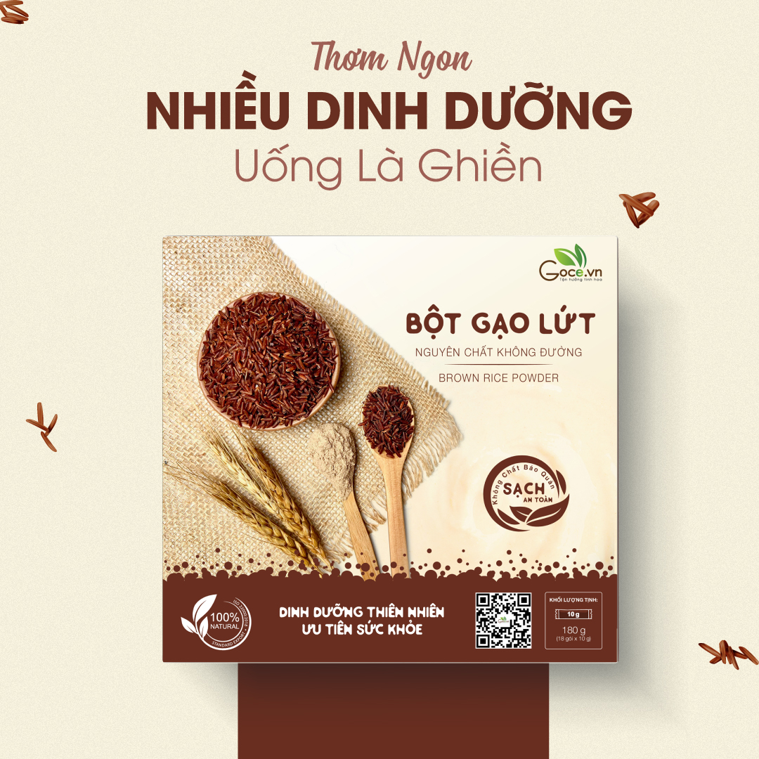 Bột gạo lứt nguyên chất Goce - 180g (18 gói x 10g)