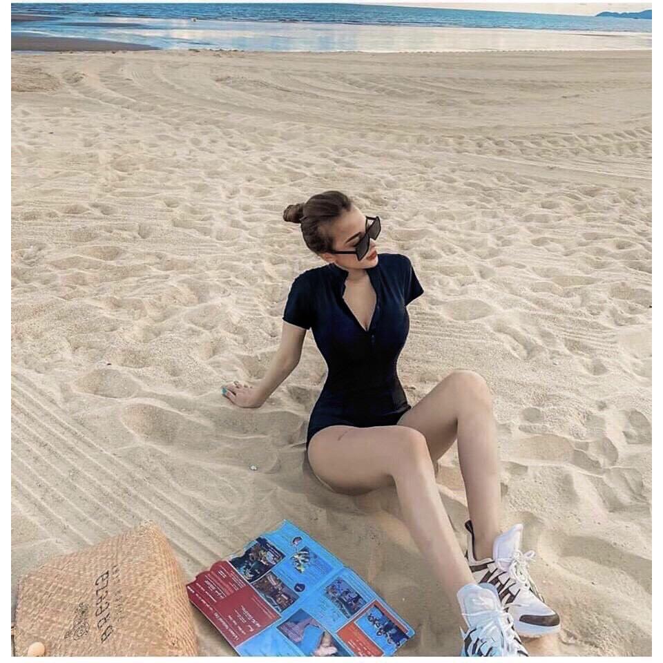 Bikini # Đồ Bơi Đi Biển Một Mảnh Tay Ngắn Khóa Kéo LT-007