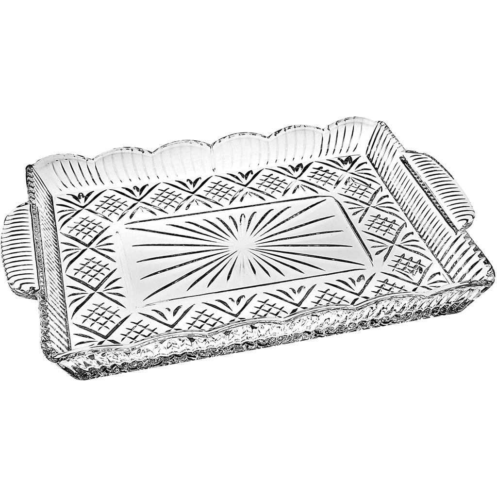 Khay Pha Lê GODINGER DUBLIN SERVING TRAY, Khay Thủy Tinh Cao Cấp, Nhập Đức