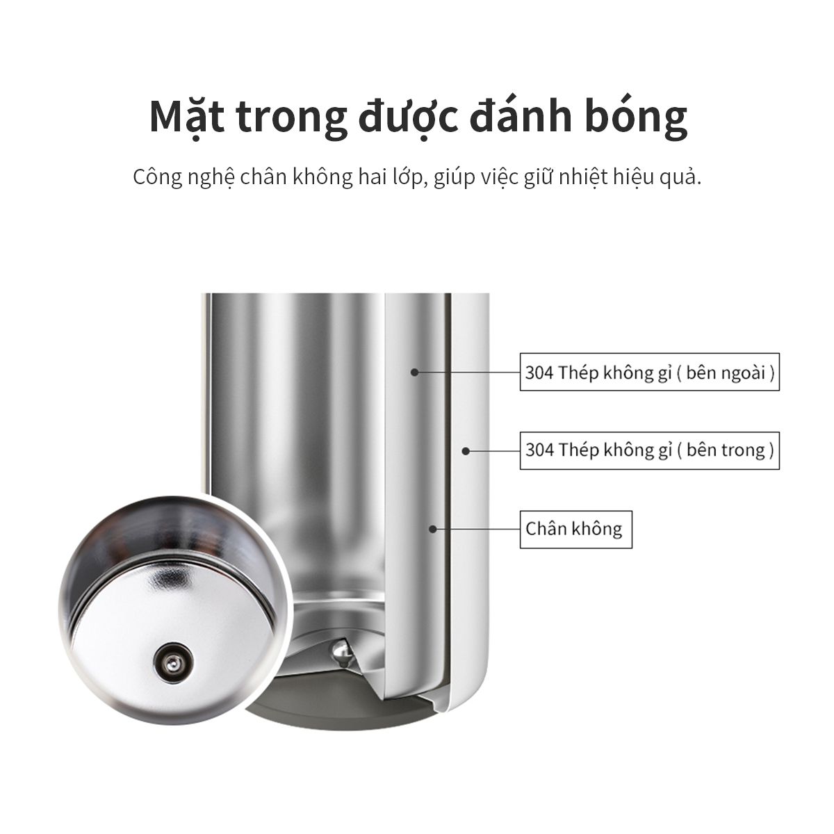 Bình giữ nhiệt LocknLock Feather Light Ring LHC4244IVY 460ml - Màu