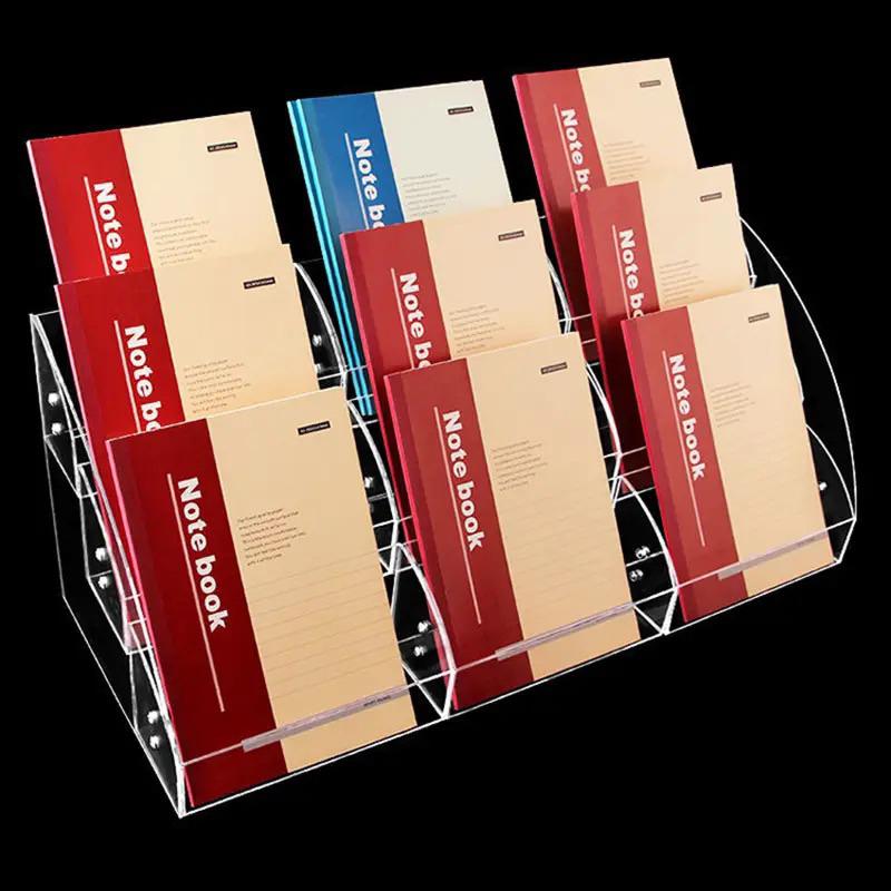 Kệ mica trưng bày tạp chí, sách, nhiều kích thước - 3 Tầng 6 ngăn