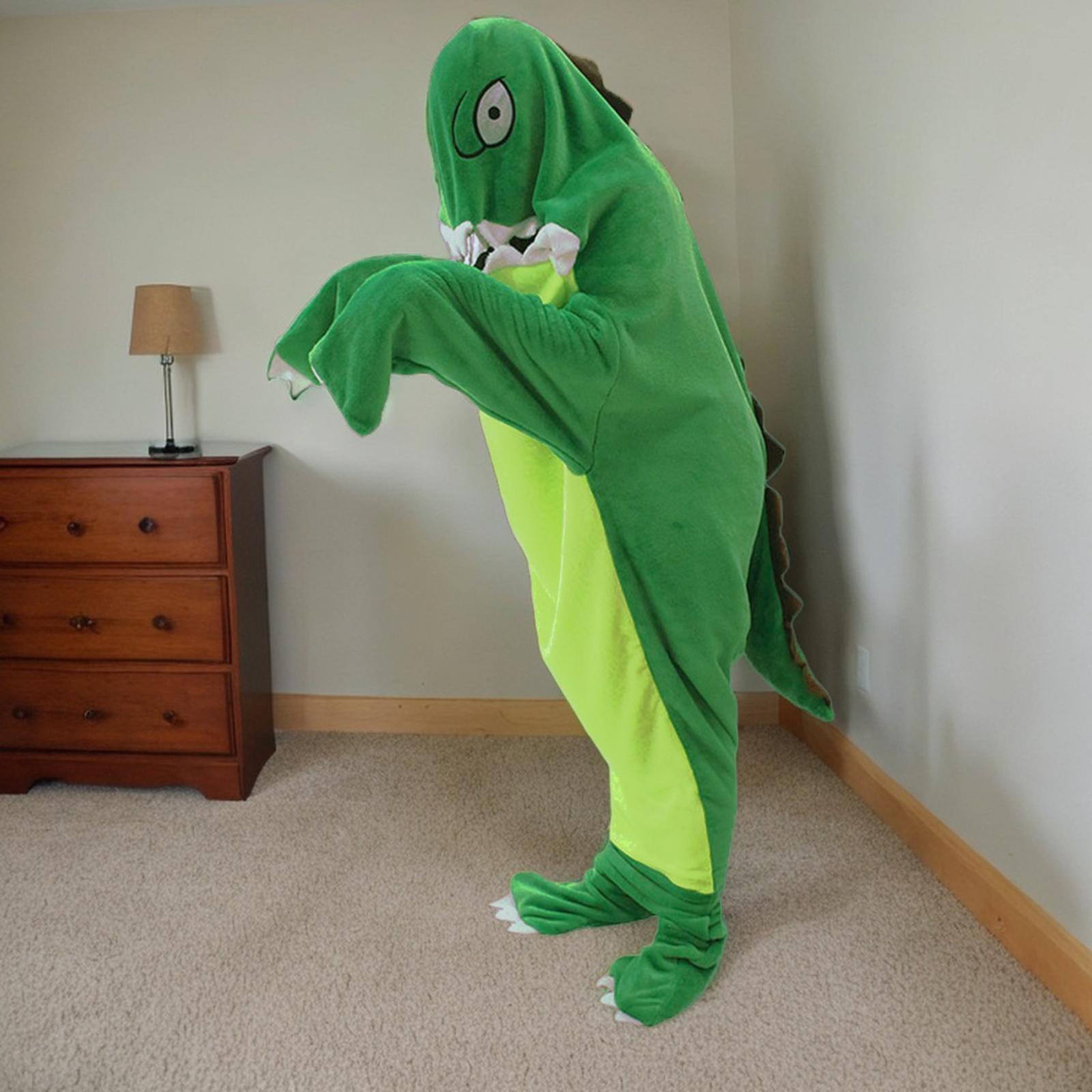 Wearable Dinosaur Blanket Hooded Blanket Sleepwear Animal Sleeping Bag
