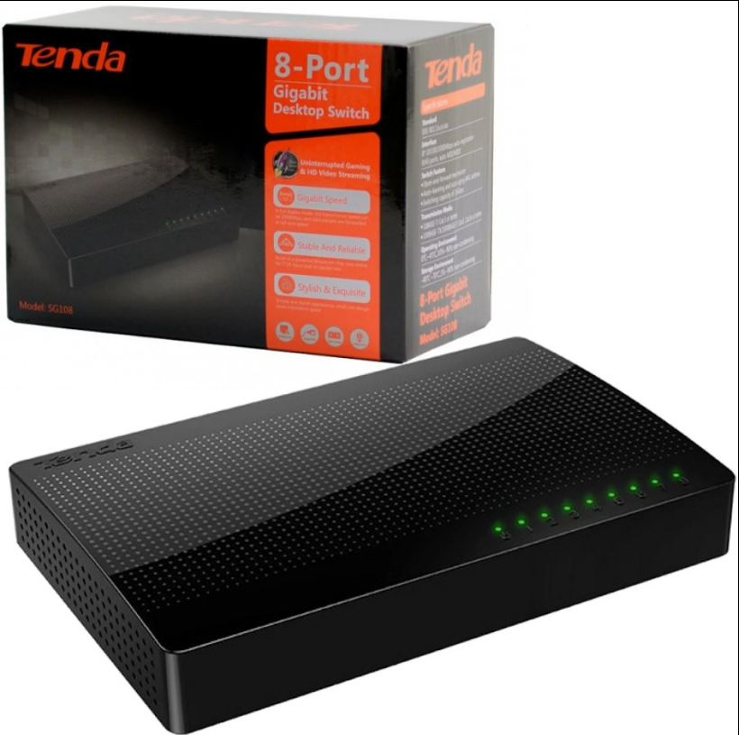 Switch TENDA-SG108 8 cổng tốc đô Gigabit 100/1000 Mbs - Hàng Chính Hãng