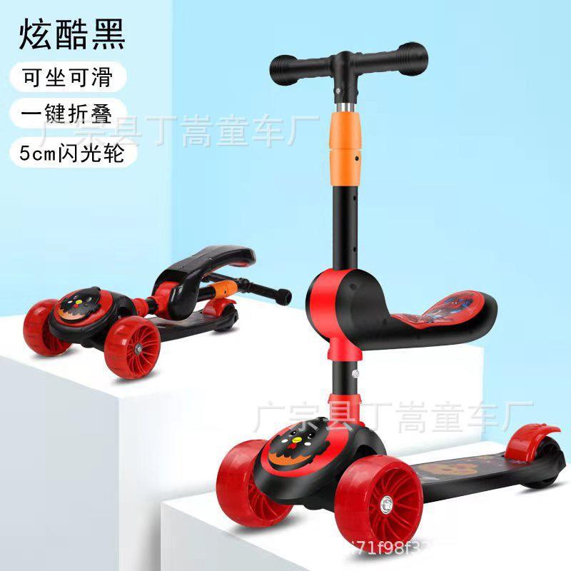 Xe trượt scooter cho bé Scooter Gà 2 in 1 có nhạc bánh xe phát sáng - xe scooter có ghế ngồi kết hợp chòi chân đa năng