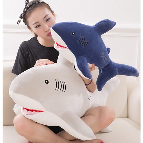 Gấu bông cá mập vải 4 chiều size 50cm , thú nhồi bông đồ chơi cho bé