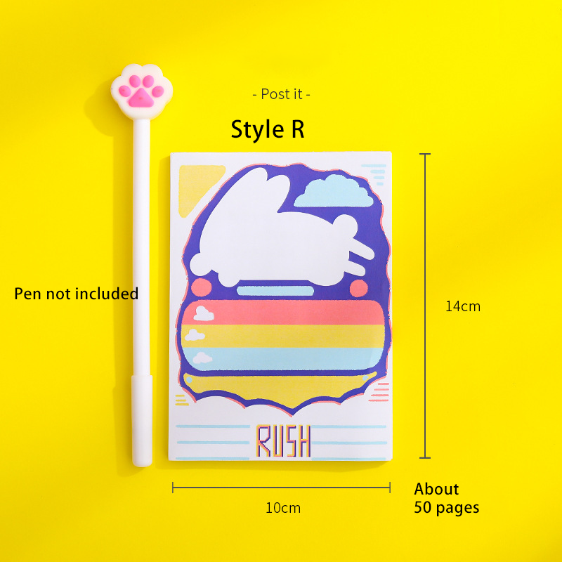 Sticky Notes/ Stationery / Paper, Korean cute girl cartoon notes for students, size 14 * 10 cm, 50 pages, Ready stock 【lyfs