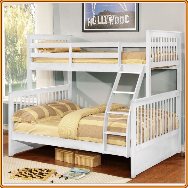 Giường 2 tầng gỗ Trên 1m, Dưới 1m4 white Nội Thất juno sofa