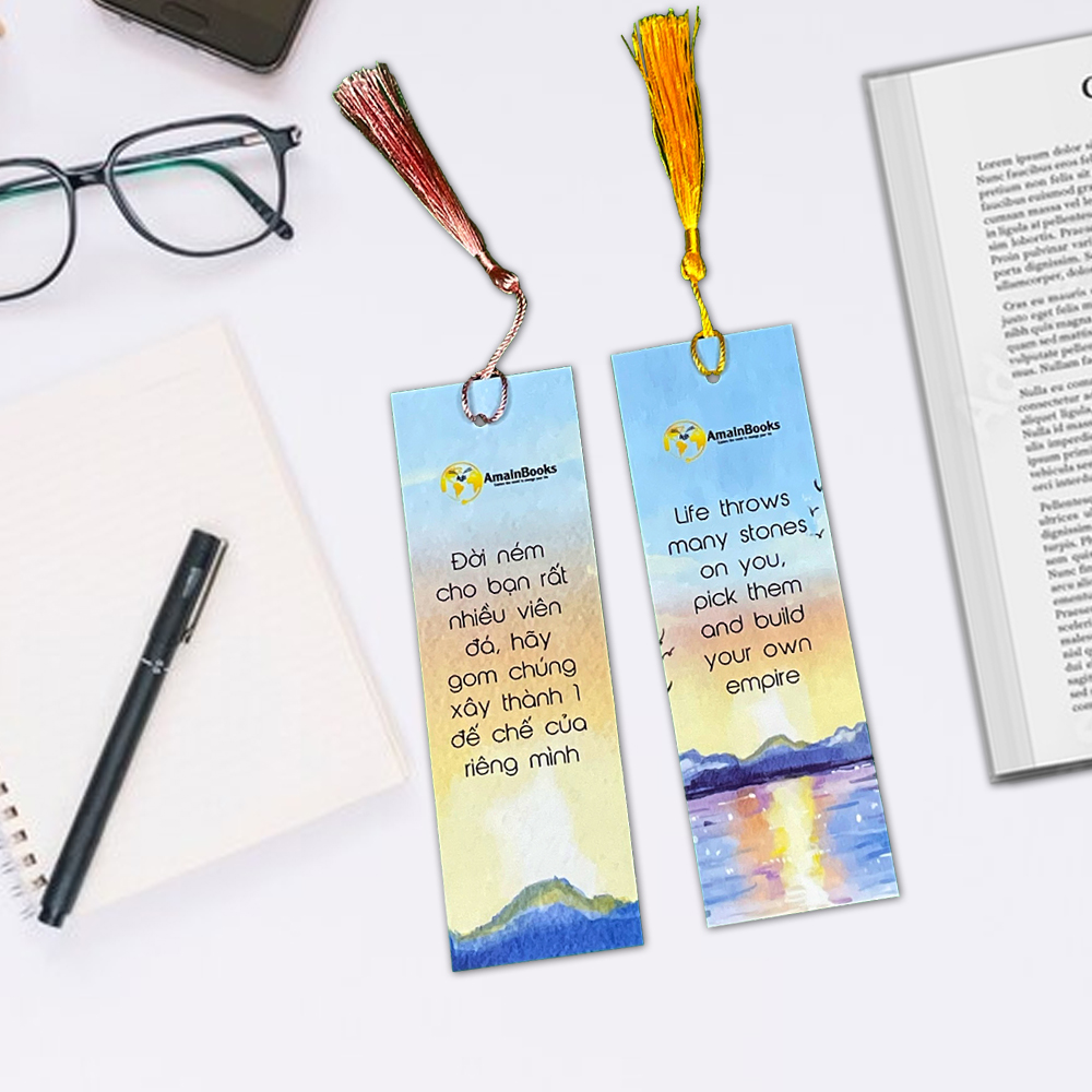 Bookmark đánh dấu sách truyền cảm hứng có tua rua