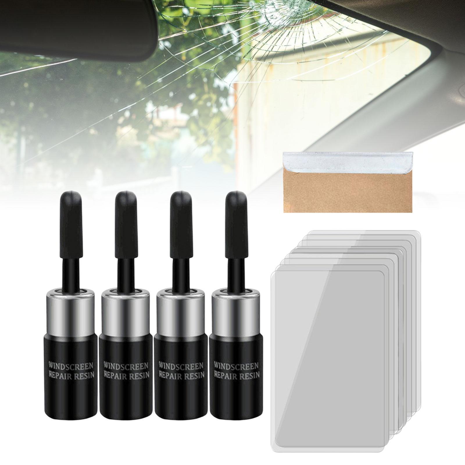 4x Car Windshield Crack Repair Resin , Scratch Remover, Easy to Use, Fixing Chips Cracks, Vehicle Glass DIY Windscreen Tool Nano Fluid Filler