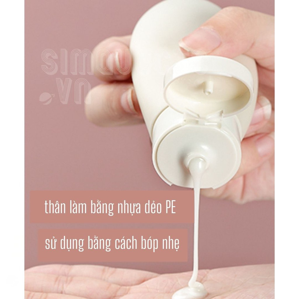Set 3 Lọ chiết mỹ phẩm, dầu gội du lịch siêu tiện lợi dung tích 60ml kèm túi zip
