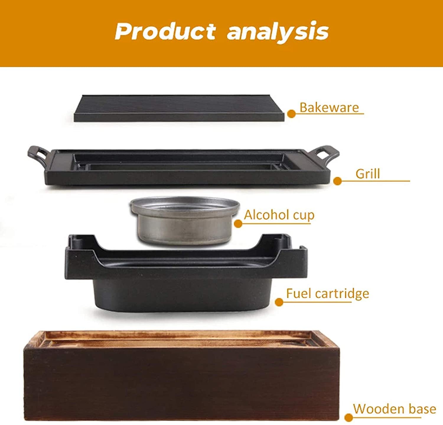 Bếp nướng cồn kiểu Nhật Japanese Style Alcohol Stove Grill Practical BBQ Tray