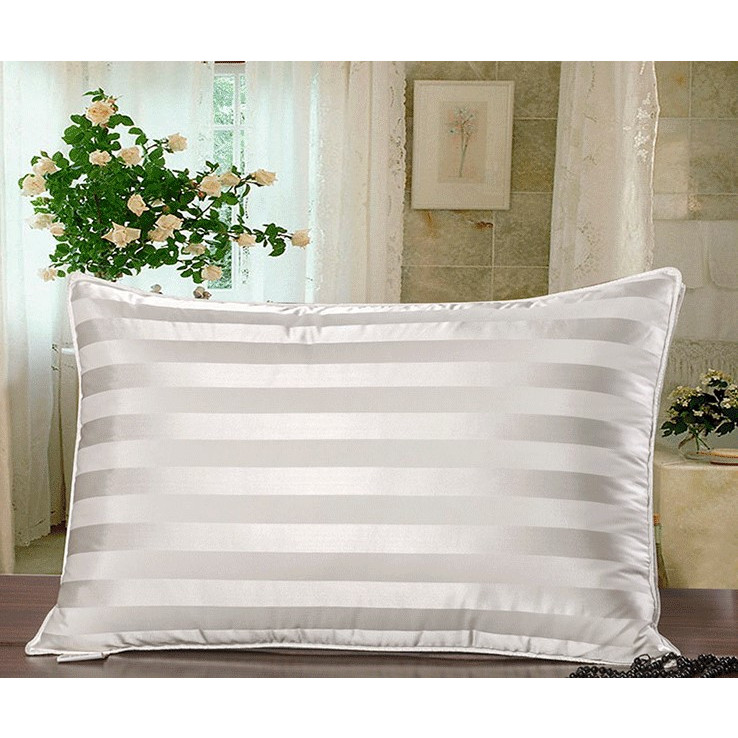 1 Gối Lông vũ Microfiber Cao cấp Sọc Trắng Lan Bedding , an toàn sức khỏe, không chứa chất độc hại Gối nằm êm ái, mềm mịn, kháng khuẩn ,Gối chuẩn khách sạn 5 sao