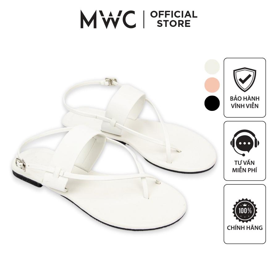 Giày MWC 2896 - Giày Sandal Xỏ Ngón Quai Ngang Phối Dây Mảnh Ôm Chân Đế Bệt Rẻ Bền Đẹp