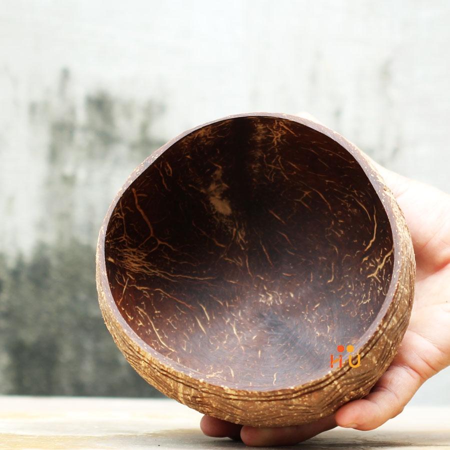 Tô gáo dừa khắc hoa văn Cam