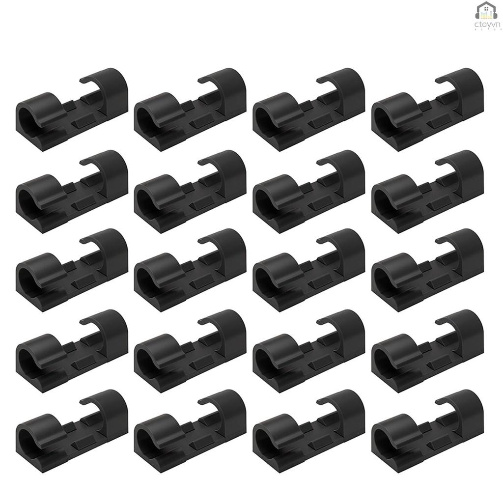 Set 20 kẹp giữ dây cáp tự dính tiện dụng