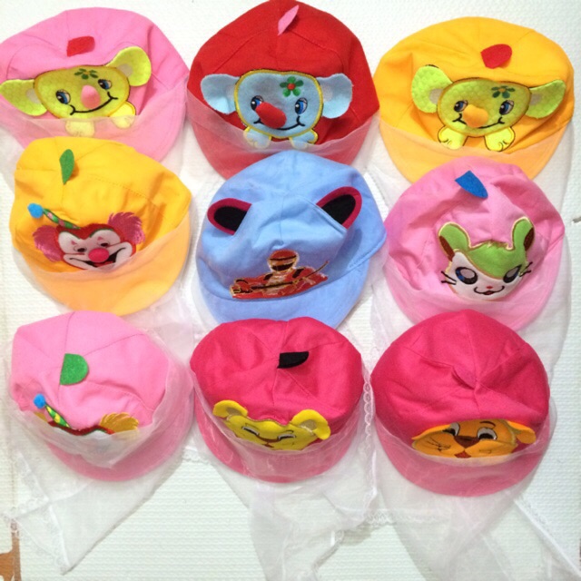 Mũ kèm khăn voan mũ chắn gió cho bé Set 02 Cái