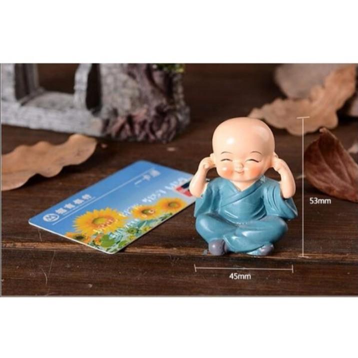 Chú Tiểu ngộ nghĩnh trang trí mặt taplo, Bộ Tượng Chú Tiểu Trang Trí Taplo Ô Tô Xe Hơi