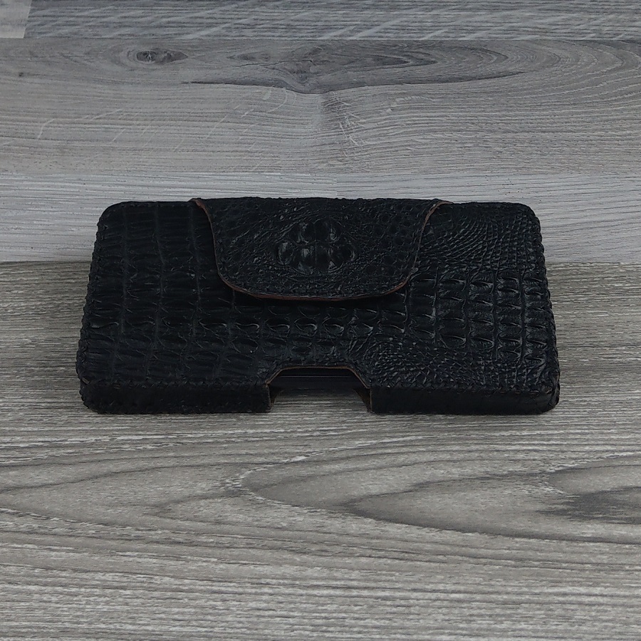 Bao Da Đeo Lưng dành cho Iphone x/xs Da Cá Sấu Màu Đen