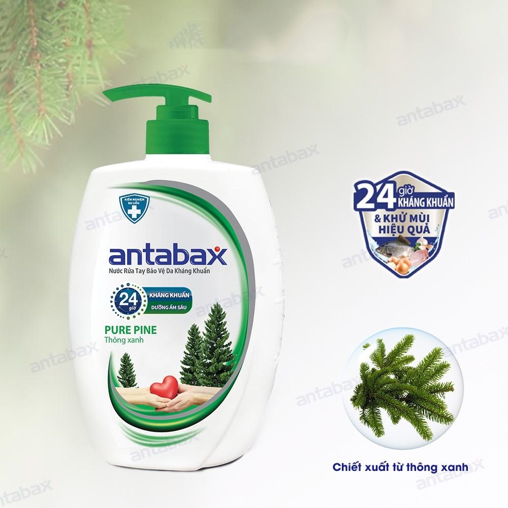 Nước Rửa Tay Bảo Vệ Da Kháng Khuẩn Antabax Pure Pine Thông Xanh 500ml