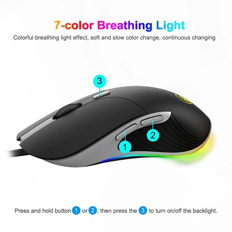 Chuột Game Thủ Máy Tính Có Dây Thiết Mause Với Cáp 6400DPI Led Chuột RGB USB Quang PC có Đèn Nền