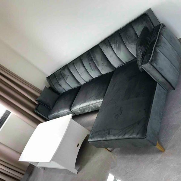 Ghế sofa góc chữ L bọc nhung