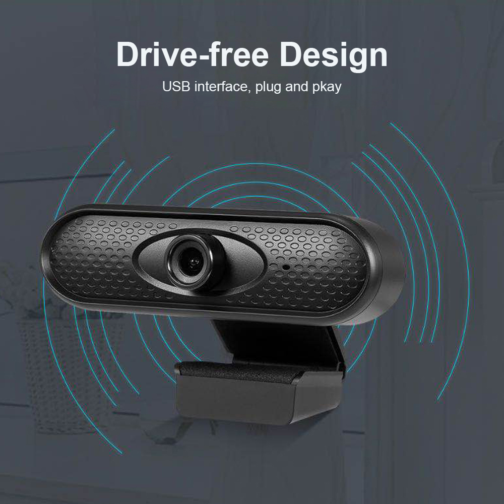 Webcam USB 1080p HD Tích Hợp Micrô Không Có Ổ Đĩa Cho Máy Tính Xách Tay Máy Tính Để Bàn, Màu Đen