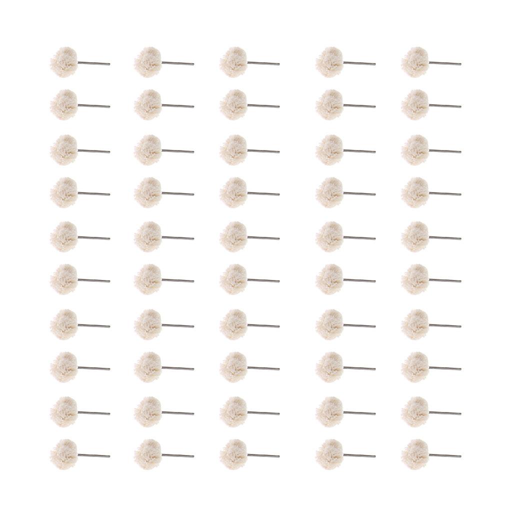 50PCS Wool Polishing Buffing Brush Wheel Drill Bits, Widely used in various grinding tools which support 2.35mm shank