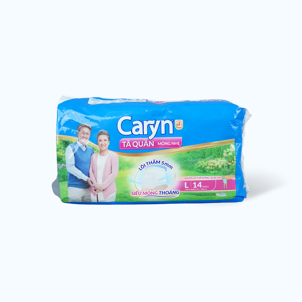 Tã quần mỏng nhẹ size L cho người lớn Caryn (14 miếng/gói)