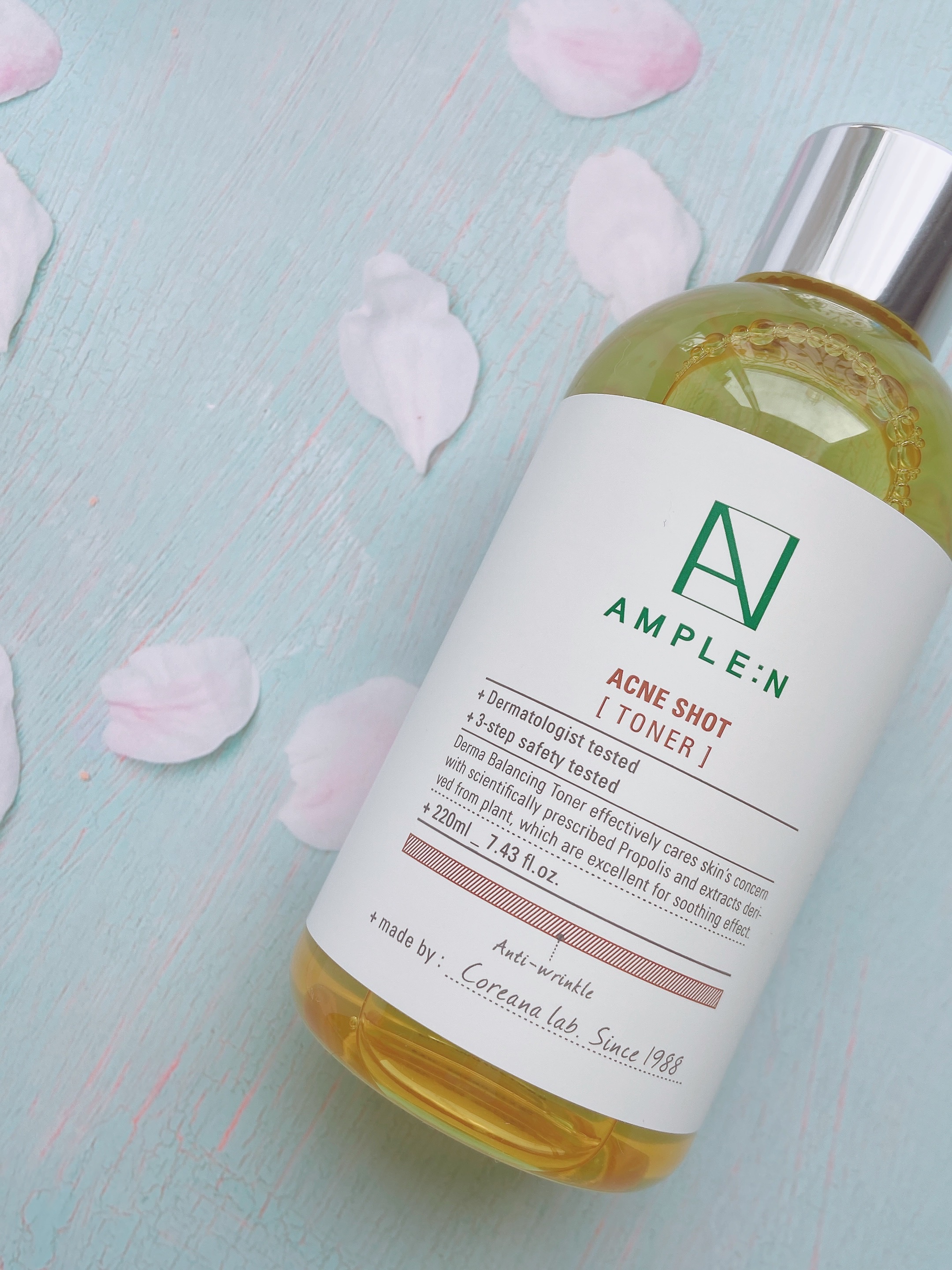 Nước hoa hồng dành cho da mụn và nhạy cảm Ample:N Acne Shot Toner 220ml