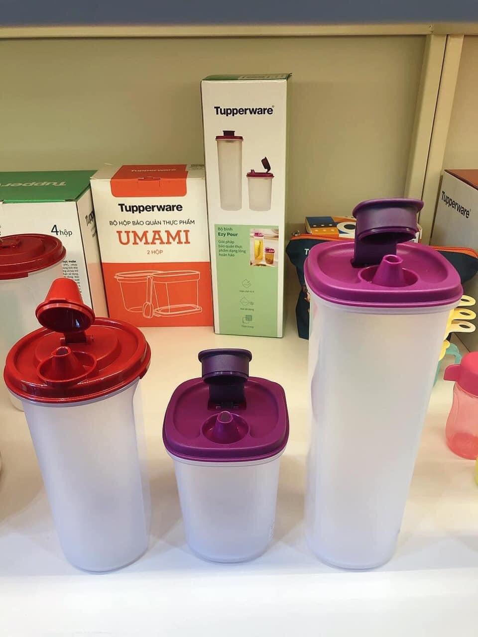 Bình đựng dầu ăn, nước mắm EZY POUR 930ml+440ml Tupperware, nhựa nguyên sinh, an toàn cho sức khỏe