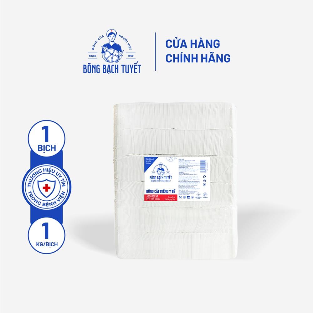 Bông y tế cắt Bông Bạch Tuyết (10cm x 10cm) - 1Kg