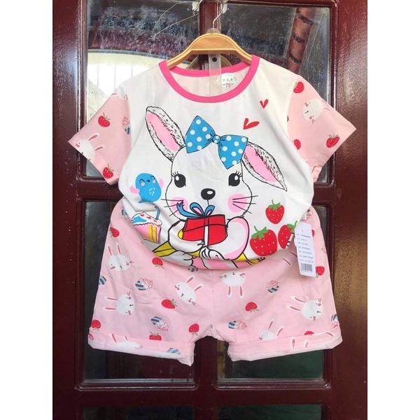 Bộ cộc tay xuất Hàn size nhỡ cho bé gái 15-23kg