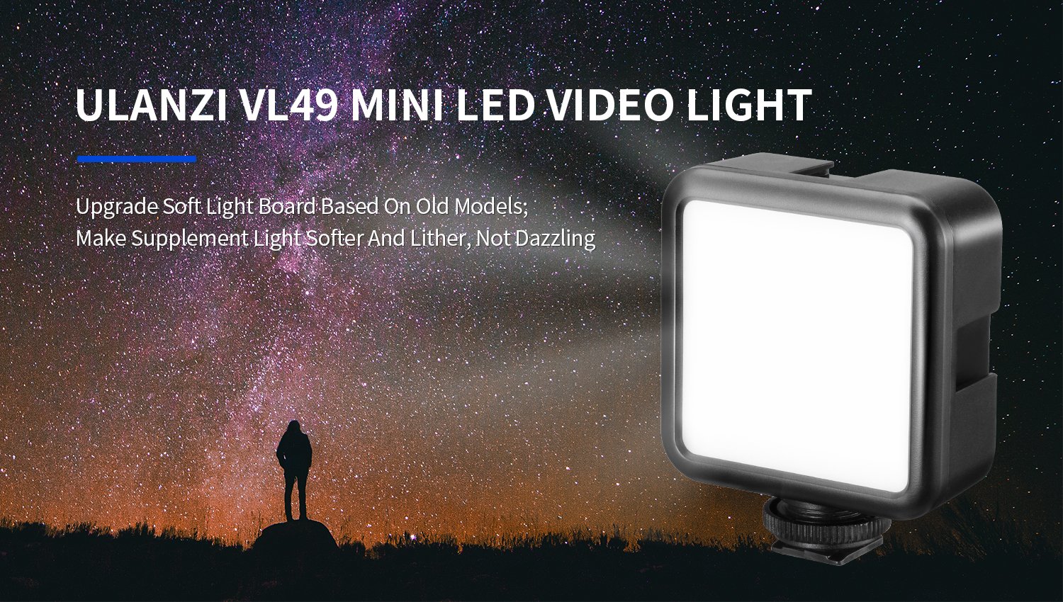 ULANZI VL49 - HÀNG CHÍNH HÃNG - Đèn Led tích hợp pin Lithium 2000mAh