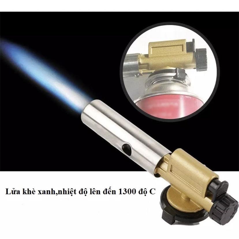 Khò ga đồng 100% nguyên khối cao cấp, tự động đánh lửa - Núm điều chỉnh nhiệt 1300 độ C khò 803