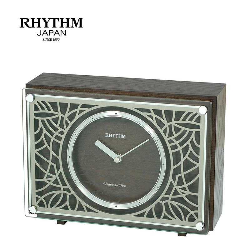 Đồng hồ để bàn Nhật Bản Rhythm CRH211NR06 - Kt 26.7 x 20.5 x 10.0cm, 1.5kg Vỏ gỗ.