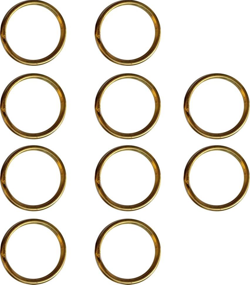 Pack 10 Brass Split Ring Key Chain Hook Loop Hoop Keyring Keychain Clasps Connector - 8 Sizes