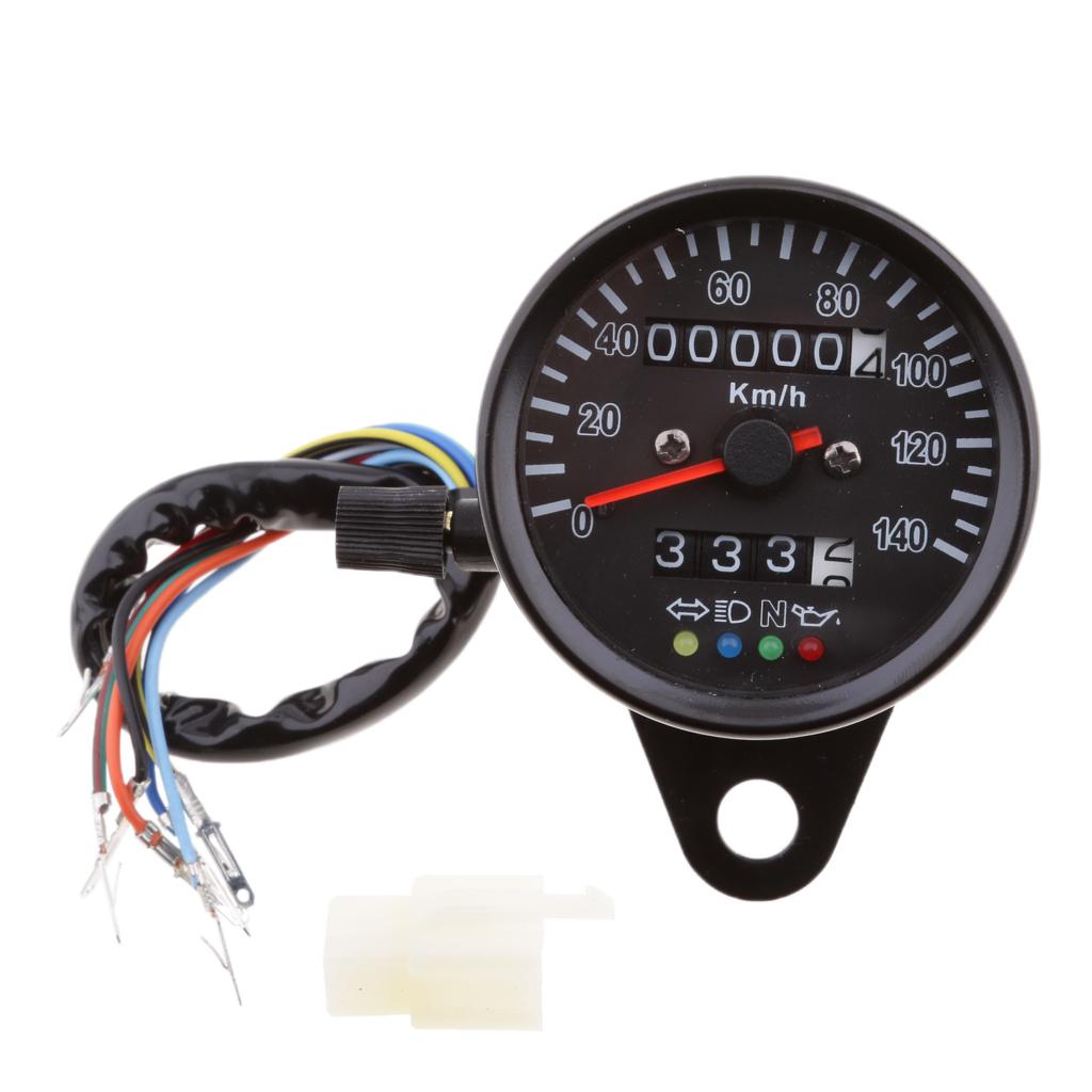 Universal Motorcycle LCD RPM Digital Display Odometer Speedometer 4 LED Light