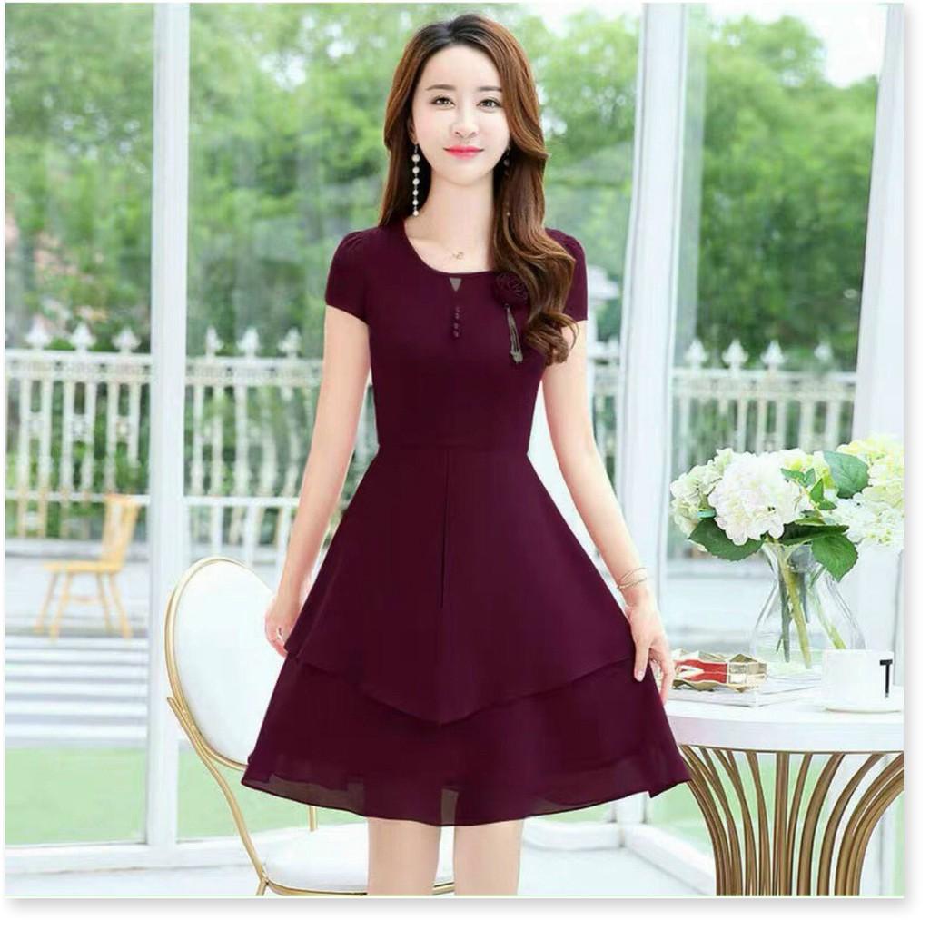 ĐẦM VOAN Ý ĐƯỢC THIẾT KẾ HỌA TIẾT