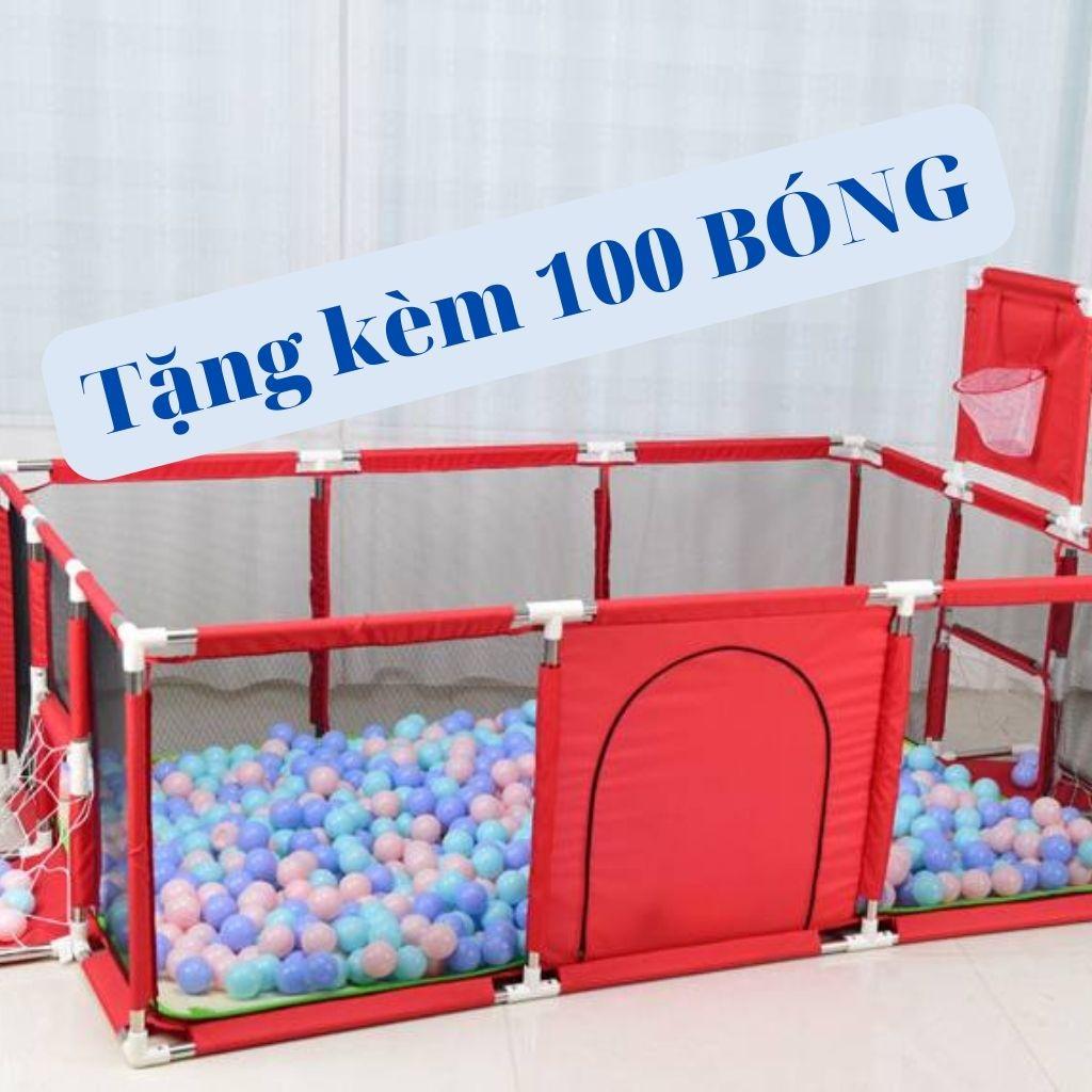 Nhà bóng cho bé, quây bóng lều chơi bóng cho bé khung inox chứ nhật tặng kèm 100 bóng