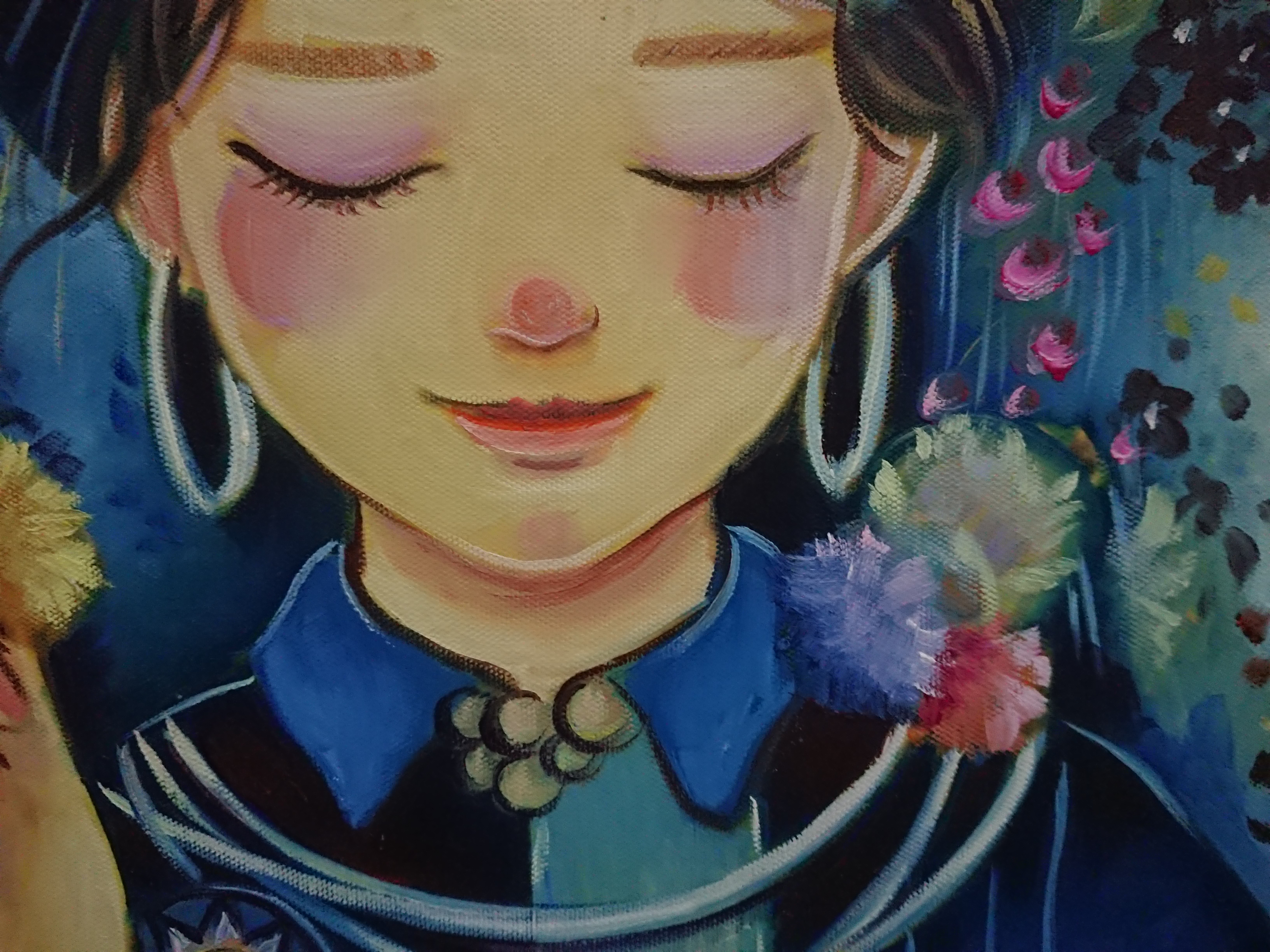 Tranh Sơn Dầu Vẽ Tay - Cô Gái Dân Tộc 40x50cm