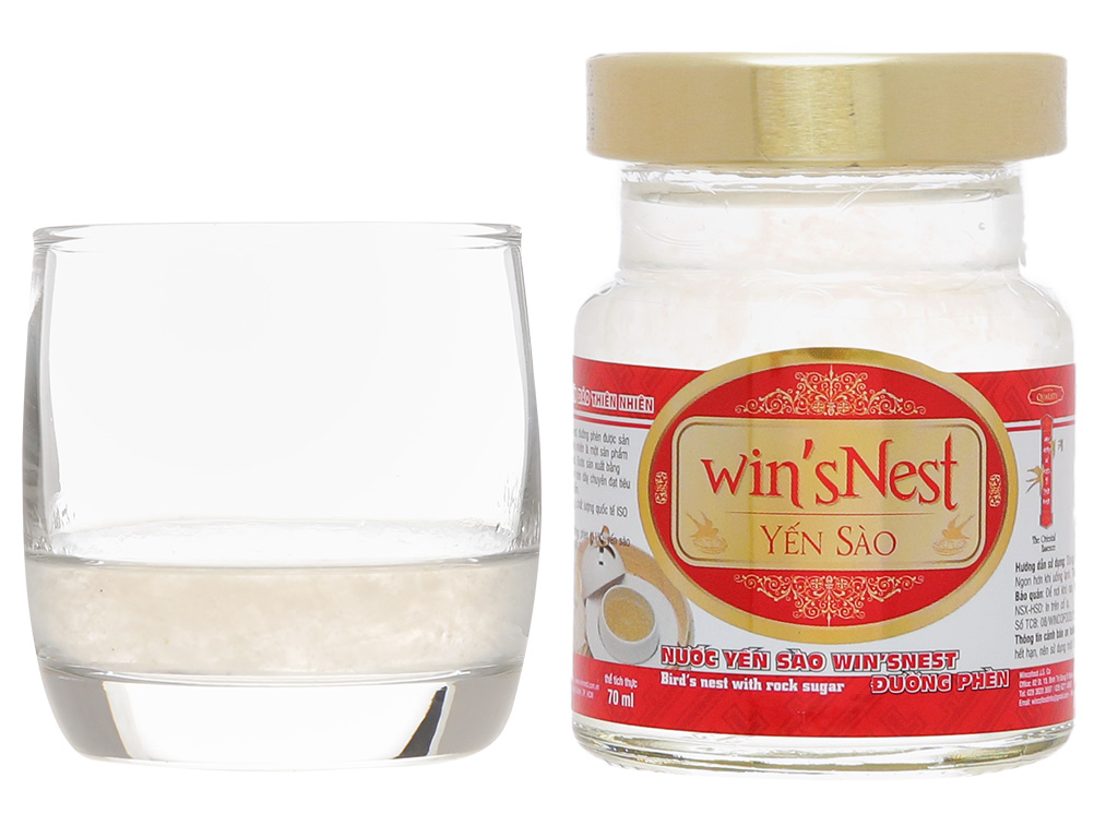 Nước Yến Sào win'sNest Đường Phèn (6 lọ x 70 ml/ Lốc)