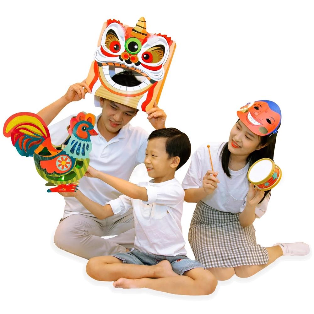 Lồng Đèn Trung Thu Sáng Tạo 4 trong 1 - Thỏ Ngọc - Happy Kibu KBTTX-04