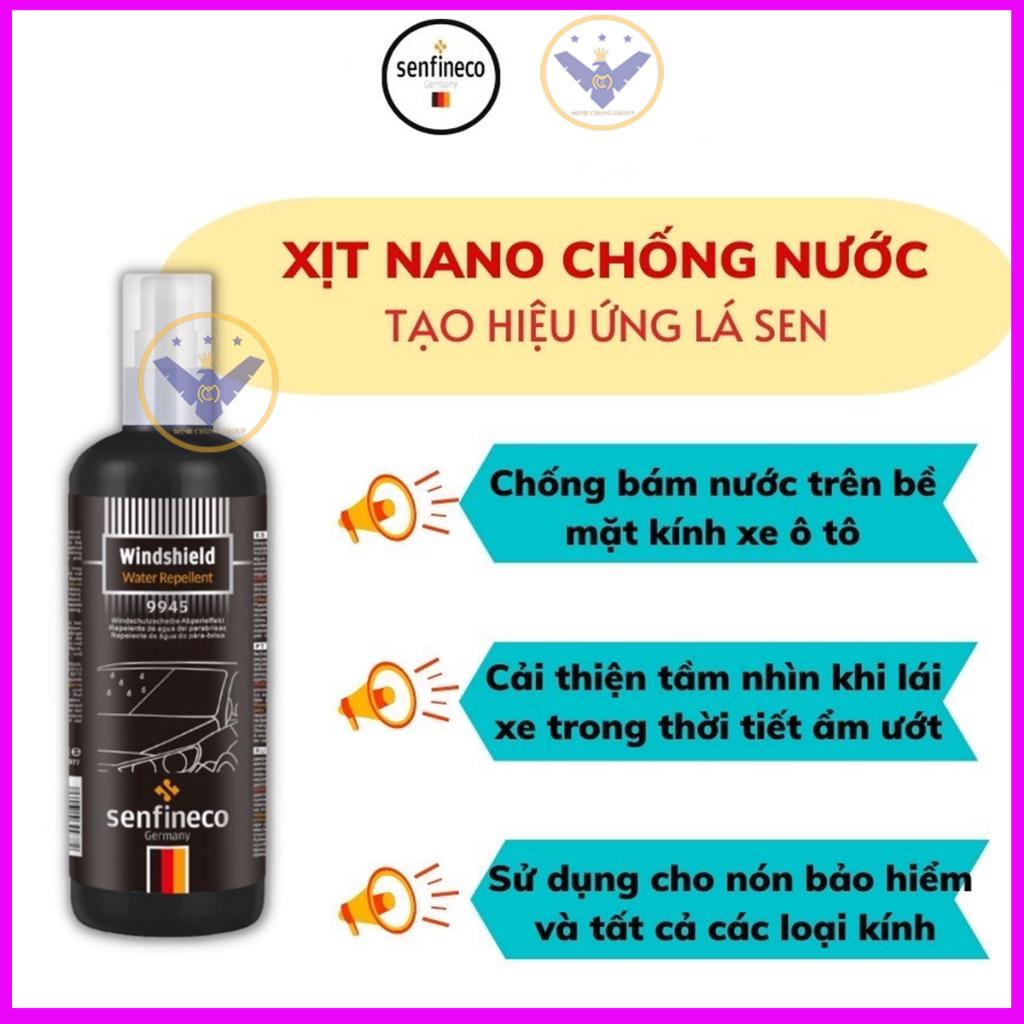 Xịt Phủ Nano Chống Tụ Nước Kính Xe - Senfineco 9945 - Water Repellent  - 100ml