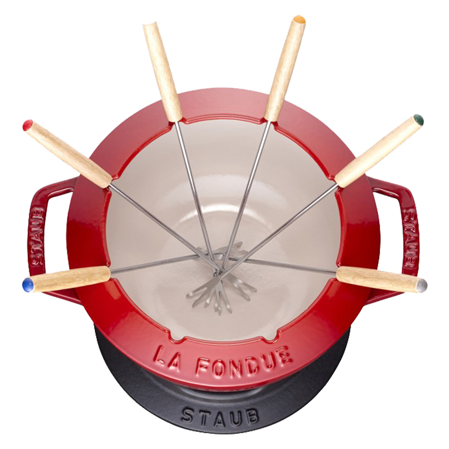 Bộ Fondue Staub Màu Đỏ Cherry – 18cm