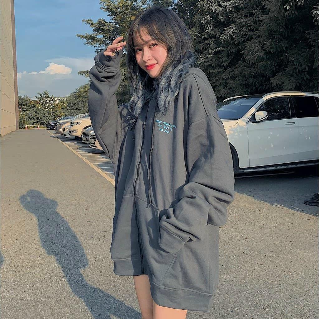 Hình ảnh Áo Hoodie - Áo Khoác Nỉ Bông Dây Kéo Zip Baby FACE SMILE Form rộng Unisex Nam Nữ Cá Tính Ulzzang KUN