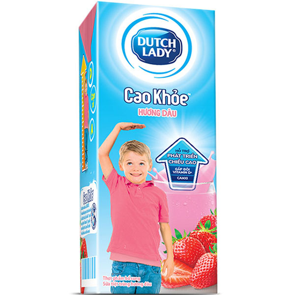 Thùng 48 Hộp Sữa Uống Dutch Lady Cô Gái Hà Lan Vị Dâu Cao Khỏe