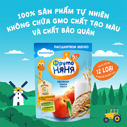 Bột yến mạch đào Fruto Nyanya 200g